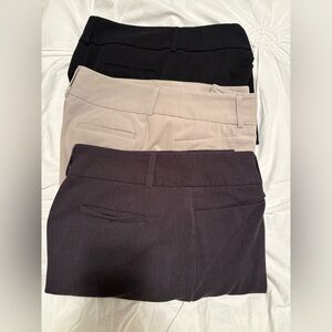 Alfani Curvy Fit Trouser Trio - Black, Beige & Charcoal